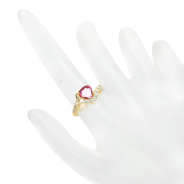 K18YG イエローゴールド ルビー0.766ct ダイヤ0.39ct リング 指輪 レディース 10.5号 【中古】