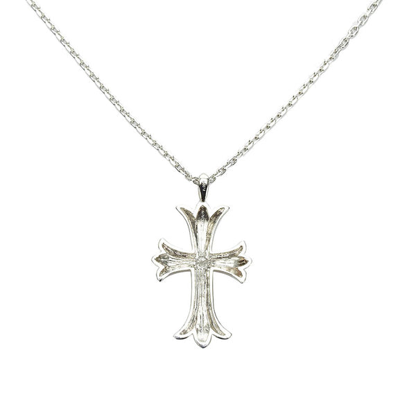 Pt900 プラチナ Pt850 プラチナ ダイヤ0.323ct クロス ペンダント ネックレス メンズ 【中古】