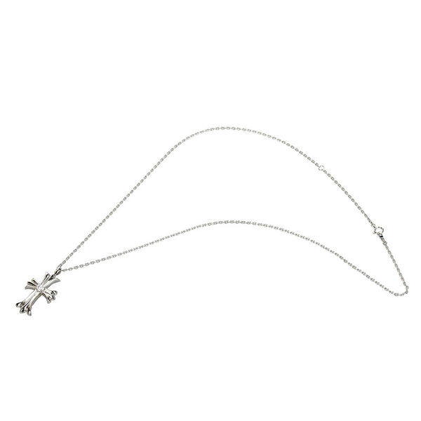 Pt900 プラチナ Pt850 プラチナ ダイヤ0.323ct クロス ペンダント ネックレス メンズ 【中古】