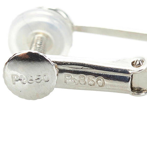 Pt850 プラチナ アコヤパール7.5mm イヤリング レディース 【中古】