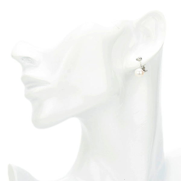Pt850 プラチナ アコヤパール7.5mm イヤリング レディース 【中古】