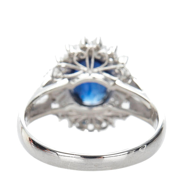 Pt900 プラチナ サファイア2.37ct ダイヤ0.31ct リング 指輪 レディース 10.5号 【中古】