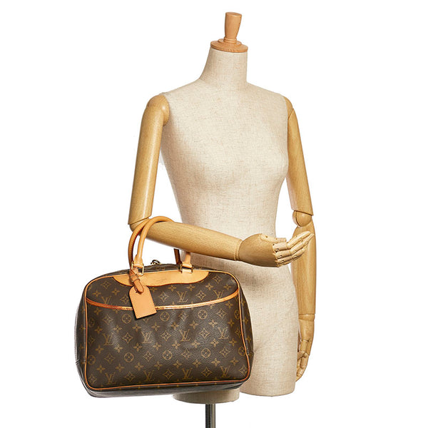ルイ ヴィトン モノグラム ドーヴィル ハンドバッグ M47270 ブラウン PVC レザー レディース LOUIS VUITTON 【中古】