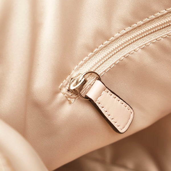 コーチ クリスティン ウーブン ラウンド サッチェル ハンドバッグ ショルダーバッグ 2WAY 19312 ピンクベージュ レザー レディース COACH 【中古】