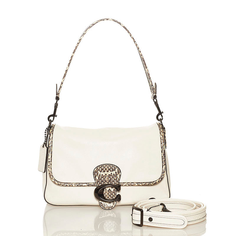 コーチ タビー ハンドバッグ ショルダーバッグ 2WAY C5263 アイボリー レザー スネークスキン レディース COACH 【中古】