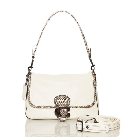 コーチ タビー ハンドバッグ ショルダーバッグ 2WAY C5263 アイボリー レザー スネークスキン レディース COACH 【中古】
