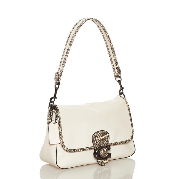 コーチ タビー ハンドバッグ ショルダーバッグ 2WAY C5263 アイボリー レザー スネークスキン レディース COACH 【中古】