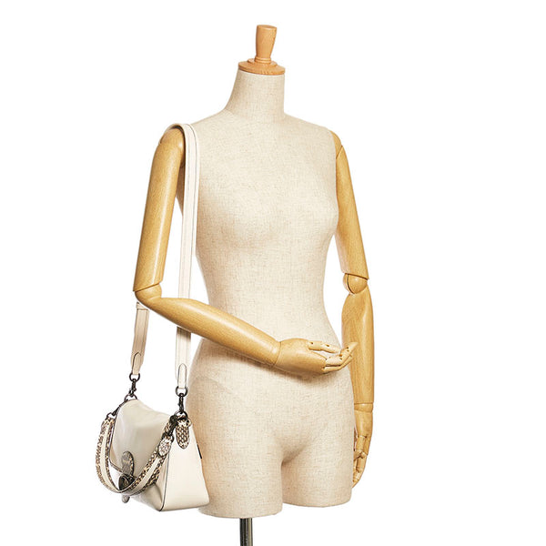 コーチ タビー ハンドバッグ ショルダーバッグ 2WAY C5263 アイボリー レザー スネークスキン レディース COACH 【中古】