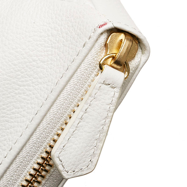 サマンサタバサ プチチョイス Avi アヴィ チェーン ショルダー 長財布 ミニショルダーバッグ ホワイト レザー レディース Samantha Thavasa 【中古】