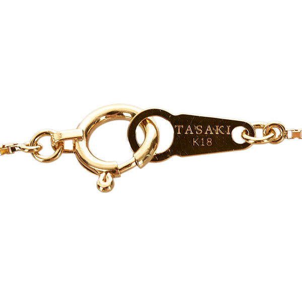 タサキ K18YG イエローゴールド ダイヤ0.04ct ネックレス レディース TASAKI 【中古】