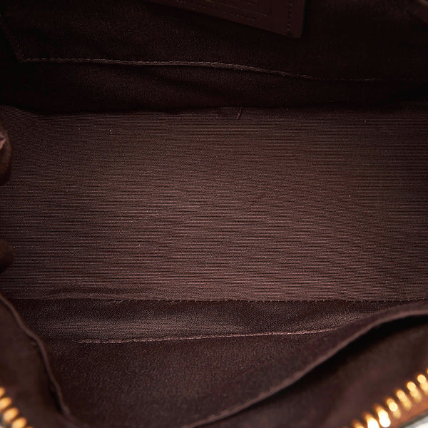 コーチ シグネチャー 花柄 ハンドバッグ ショルダーバッグ 2WAY F31968 ブラウン PVC レザー レディース COACH 【中古】