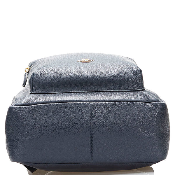 コーチ リュック バックパック ネイビー レザー レディース COACH 【中古】