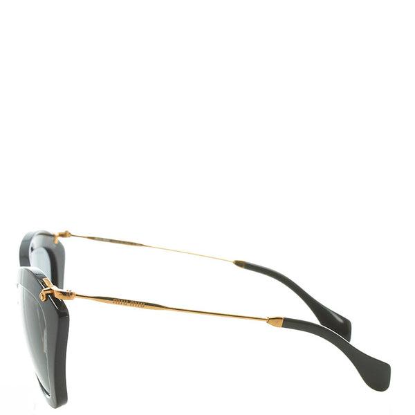ミュウ ミュウ サングラス SMU10N ブラック ゴールド プラスチック メッキ レディース Miu Miu 【中古】