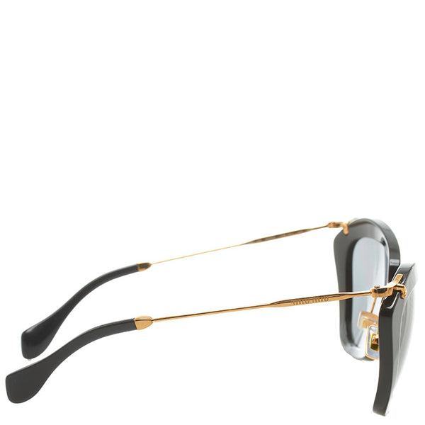 ミュウ ミュウ サングラス SMU10N ブラック ゴールド プラスチック メッキ レディース Miu Miu 【中古】