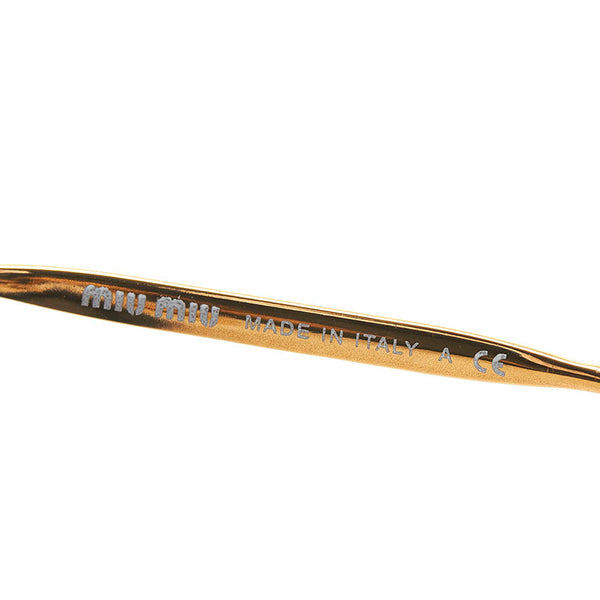 ミュウ ミュウ サングラス SMU10N ブラック ゴールド プラスチック メッキ レディース Miu Miu 【中古】