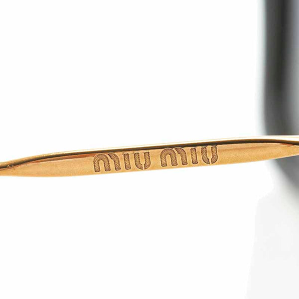 ミュウ ミュウ サングラス SMU10N ブラック ゴールド プラスチック メッキ レディース Miu Miu 【中古】