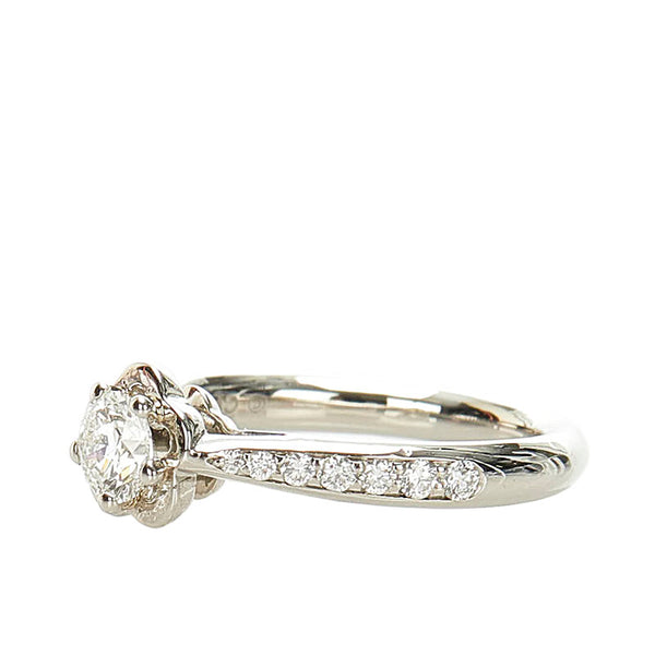 シャネル カメリア ハーフサークル リング 指輪 Pt950 プラチナ レディース CHANEL 【中古】