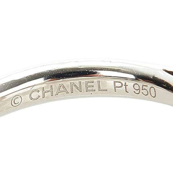 シャネル カメリア ハーフサークル リング 指輪 Pt950 プラチナ レディース CHANEL 【中古】