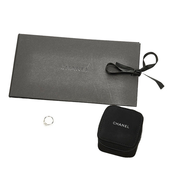 シャネル カメリア ハーフサークル リング 指輪 Pt950 プラチナ レディース CHANEL 【中古】