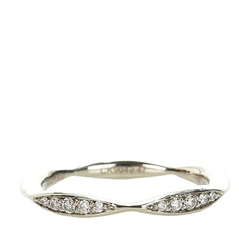 シャネル カメリア  ハーフエタニティ  リング 指輪 Pt950 プラチナ レディース CHANEL 【中古】