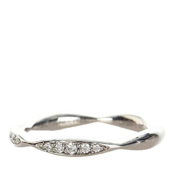 シャネル カメリア  ハーフエタニティ  リング 指輪 Pt950 プラチナ レディース CHANEL 【中古】