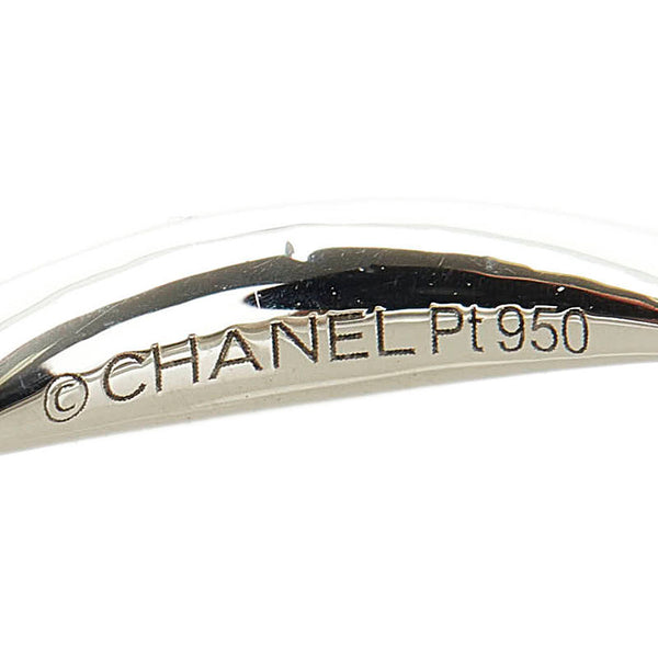 シャネル カメリア  ハーフエタニティ  リング 指輪 Pt950 プラチナ レディース CHANEL 【中古】