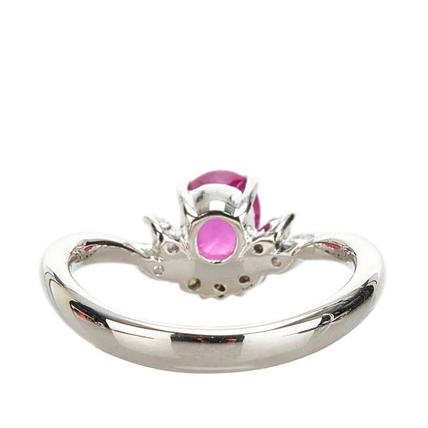 ノーブランド Pt900 プラチナ スタールビー1.06ct ダイヤ0.23ct リング 指輪 レディース no brand 12号 【中古】