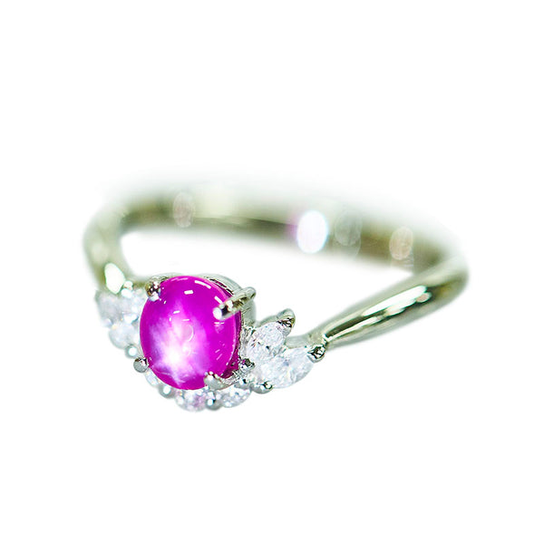 ノーブランド Pt900 プラチナ スタールビー1.06ct ダイヤ0.23ct リング 指輪 レディース no brand 12号 【中古】