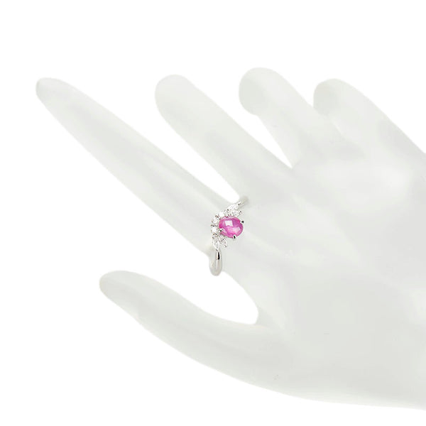ノーブランド Pt900 プラチナ スタールビー1.06ct ダイヤ0.23ct リング 指輪 レディース no brand 12号 【中古】