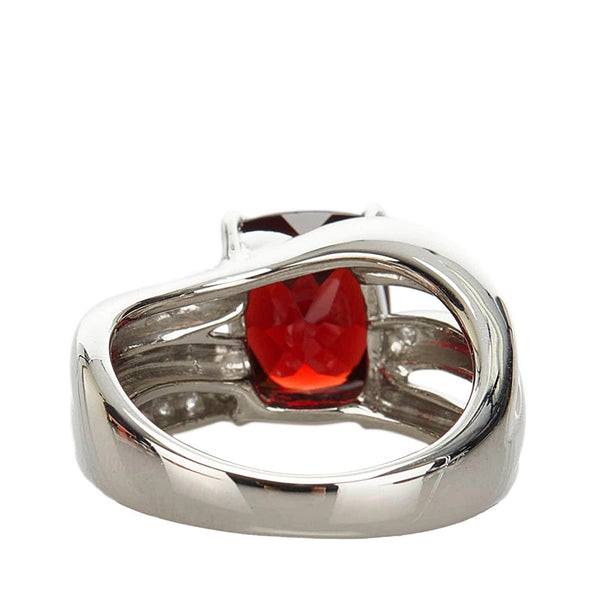 ノーブランド Pt900 プラチナ ガーネット3.00ct ダイヤ0.17ct リング 指輪 レディース no brand 11.5号 【中古】