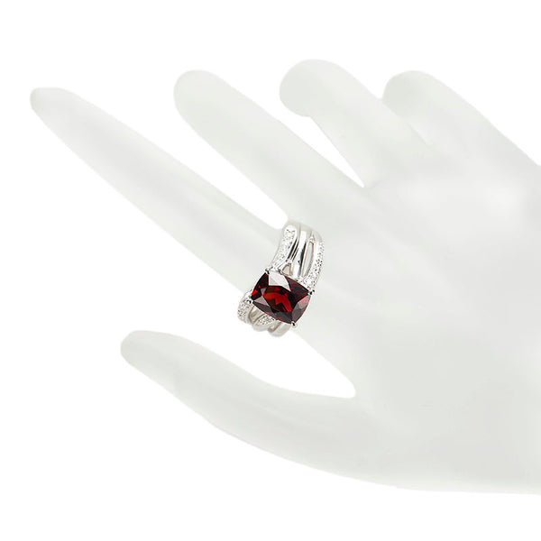 ノーブランド Pt900 プラチナ ガーネット3.00ct ダイヤ0.17ct リング 指輪 レディース no brand 11.5号 【中古】