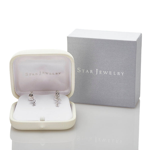 スタージュエリー K18WG ホワイトゴールド ダイヤ0.14ct スター ピアス レディース STAR JEWELRY 【中古】