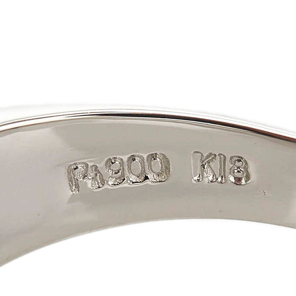 Pt900 プラチナ K18YG イエローゴールド ダイヤ1.051ct リング 指輪 レディース 14.5号 【中古】