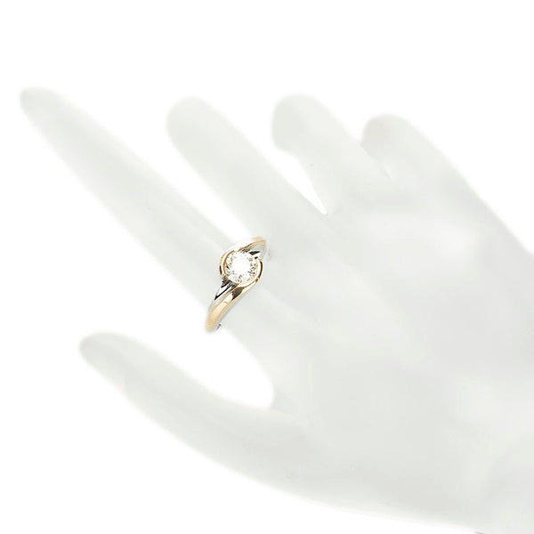 Pt900 プラチナ K18YG イエローゴールド ダイヤ1.051ct リング 指輪 レディース 14.5号 【中古】
