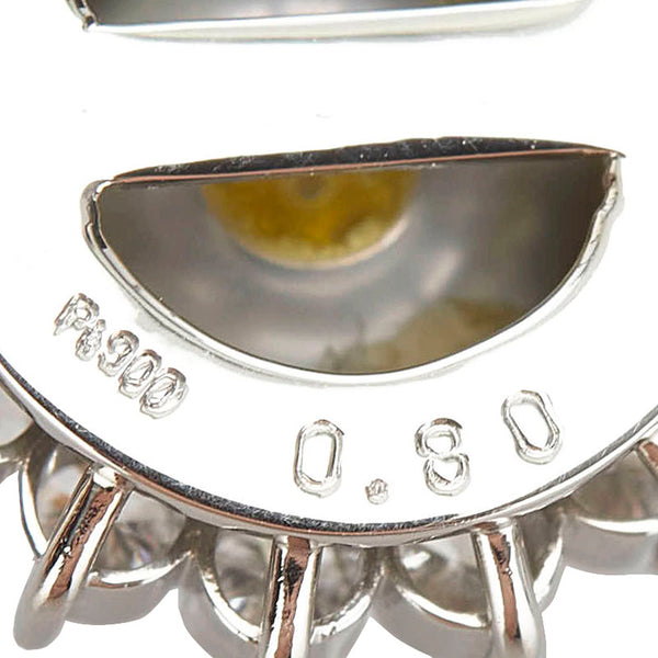 Pt900 プラチナ Pt850 プラチナ パール9.5mm ダイヤ0.80ct ネックレス レディース 【中古】