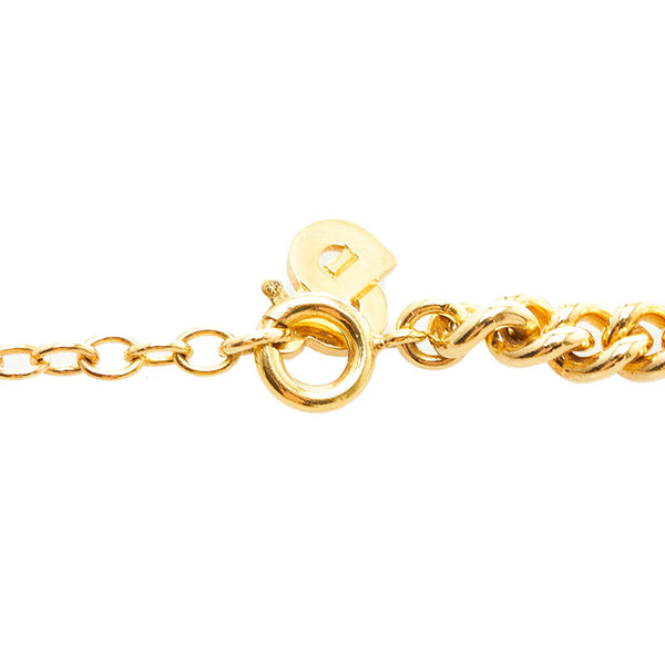 クリスチャンディオール ラインストーン チェーンネックレス ゴールド メッキ レディース Christian Dior 【中古】