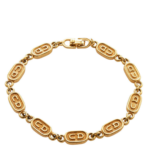 クリスチャンディオール CDロゴ ブレスレット ゴールド メッキ レディース Christian Dior 【中古】