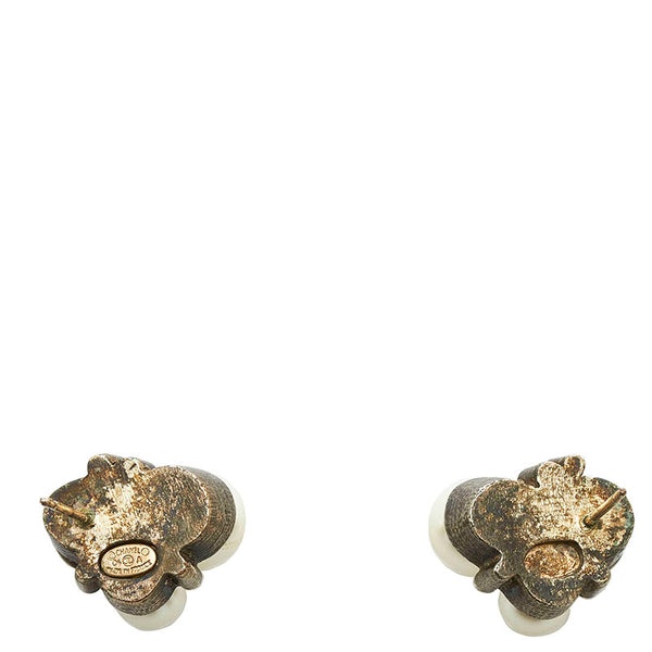 シャネル ココマーク ラインストーン ピアス シルバー メタル フェイクパール レディース CHANEL 【中古】