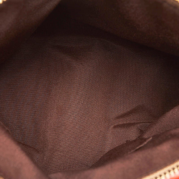 コーチ ミニシグネチャー ハンドバッグ ミニハンドバッグ オレンジ ベージュ キャンバス レザー レディース COACH 【中古】