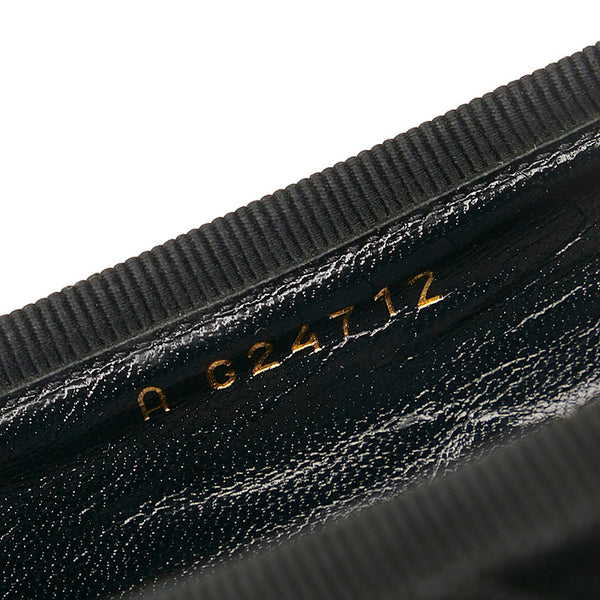 シャネル カンボンライン フラットシューズ ブラック ホワイト レザー レディース CHANEL 【中古】