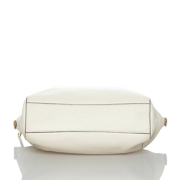 コーチ ペブルドレザー スモール ケルシーサッチェル ハンドバッグ ショルダーバッグ 2WAY ホワイト レザー レディース COACH 【中古】