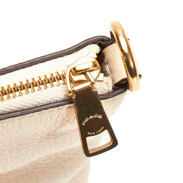 コーチ ペブルドレザー スモール ケルシーサッチェル ハンドバッグ ショルダーバッグ 2WAY ホワイト レザー レディース COACH 【中古】