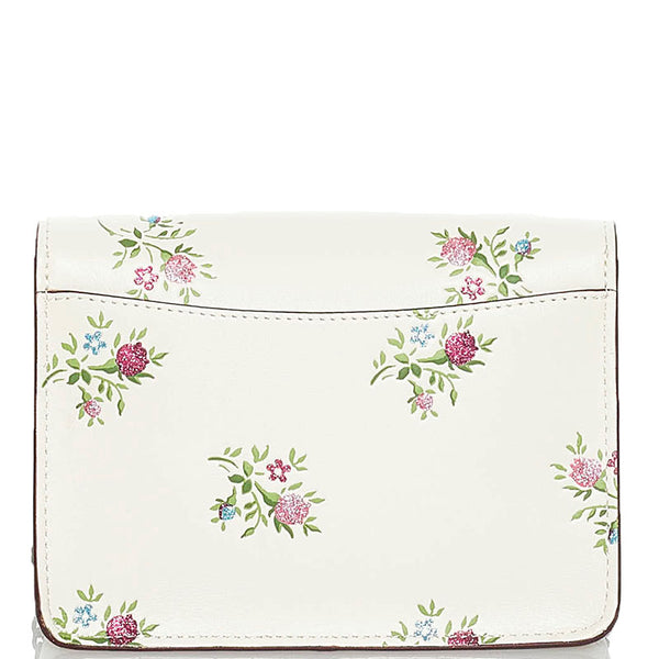 コーチ 花 フラワー チェーリップ チェーン ショルダーバッグ  ホワイト アイボリー レザー レディース COACH 【中古】