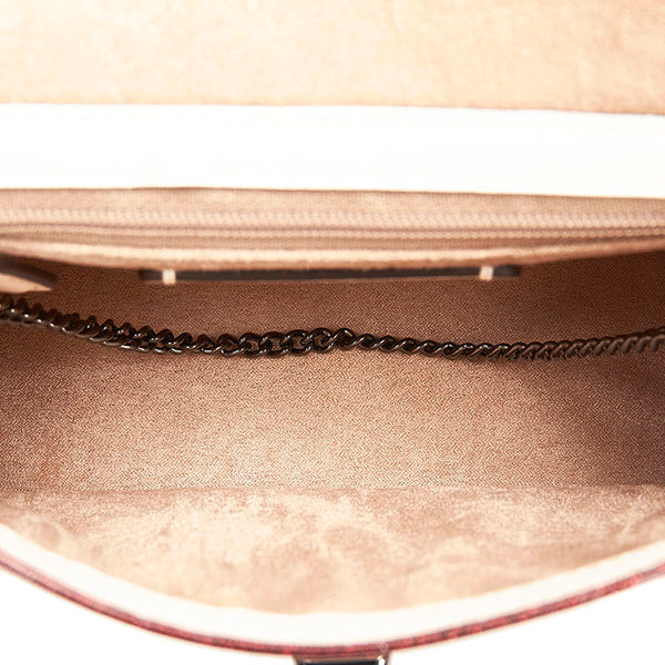 コーチ 花 フラワー チェーリップ チェーン ショルダーバッグ  ホワイト アイボリー レザー レディース COACH 【中古】