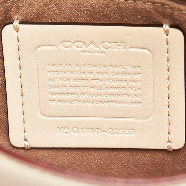 コーチ 花 フラワー チェーリップ チェーン ショルダーバッグ  ホワイト アイボリー レザー レディース COACH 【中古】