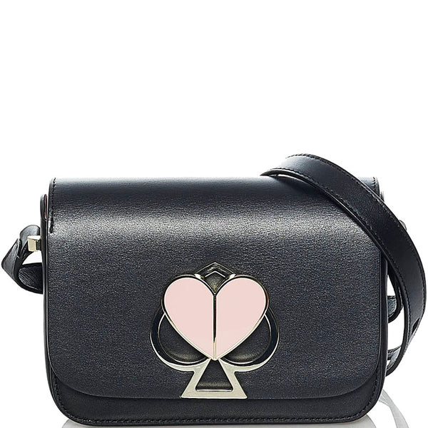 ケイトスペード スペード ハート ショルダーバッグ ブラック レザー レディース Kate Spade 【中古】