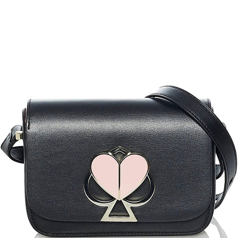 ケイトスペード スペード ハート ショルダーバッグ ブラック レザー レディース Kate Spade 【中古】