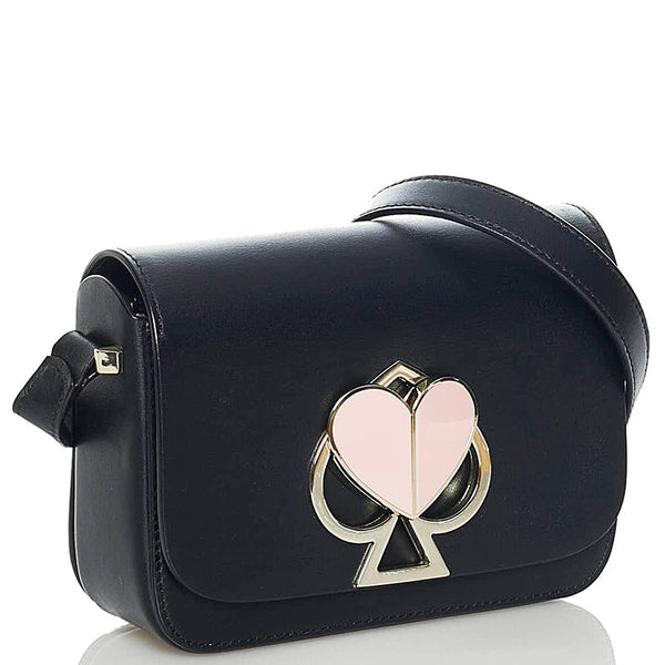 ケイトスペード スペード ハート ショルダーバッグ ブラック レザー レディース Kate Spade 【中古】