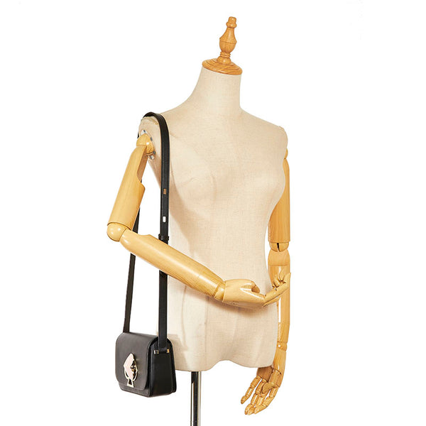 ケイトスペード スペード ハート ショルダーバッグ ブラック レザー レディース Kate Spade 【中古】