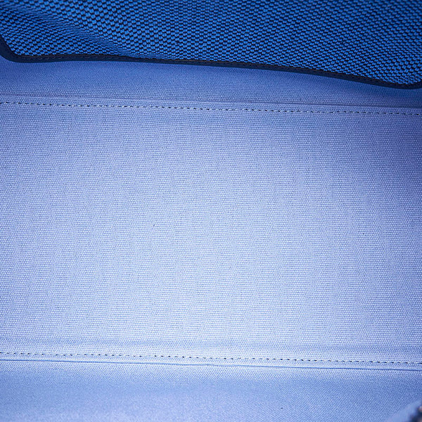 ケイトスペード ロゴ バイカラー トートバッグ ブルー ネイビー キャンバス レザー レディース Kate Spade 【中古】